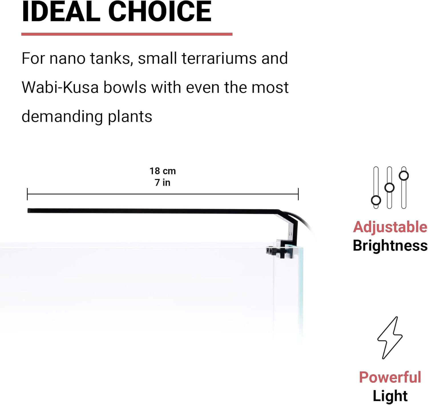 Chihiros C251 Aquarium LED Light - Fish Tank Light for Small Aquarium - Compact LED Fish Tank Lights - Energy-Saver Aquarium Lights - Aquarium Light with Dimmer