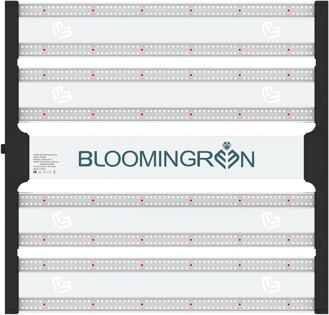 BLOOMINGREEN Clearance 200W LED Grow Light, 2x2/3x3ft Coverage, Dimmable Full Spectrum Indoor Plant Growth Lamp, High-Efficiency for Germination, Seedlings, Vegetables, and Blooming.
