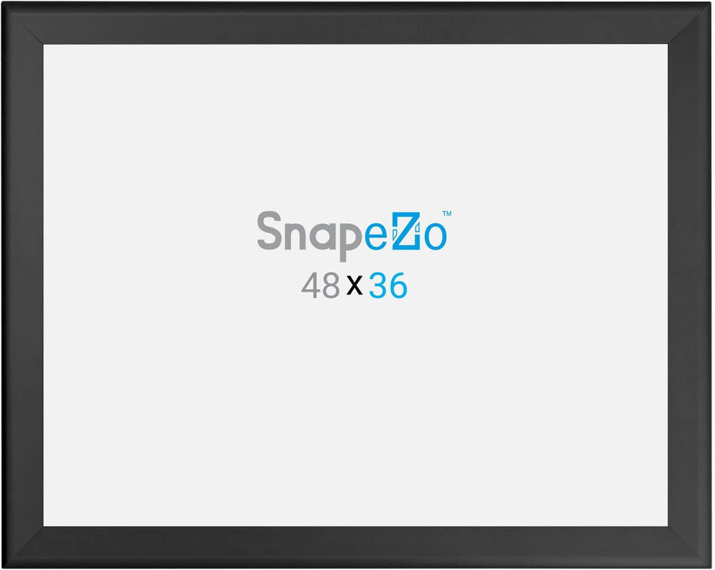 SnapeZo Poster Frame 36x48 Inches, Black 1.7 Inch Aluminum Profile, Front-Loading Snap Frame, Wall Mounting, Wide Series