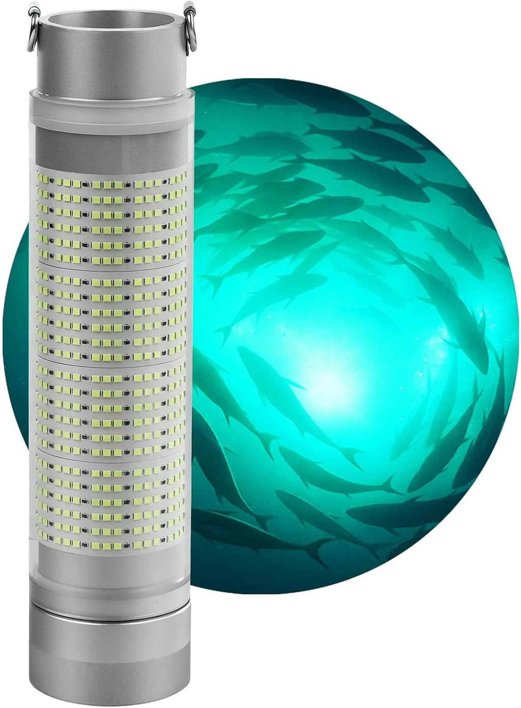 Rechargeable Underwater Fishing Light, Built-in Battery & Cordless, Remote Dimmable, Auto-On in Water, IP68 Waterproof, Multi-Color, Suitable for Boat, Dock, Freshwater, and Saltwater
