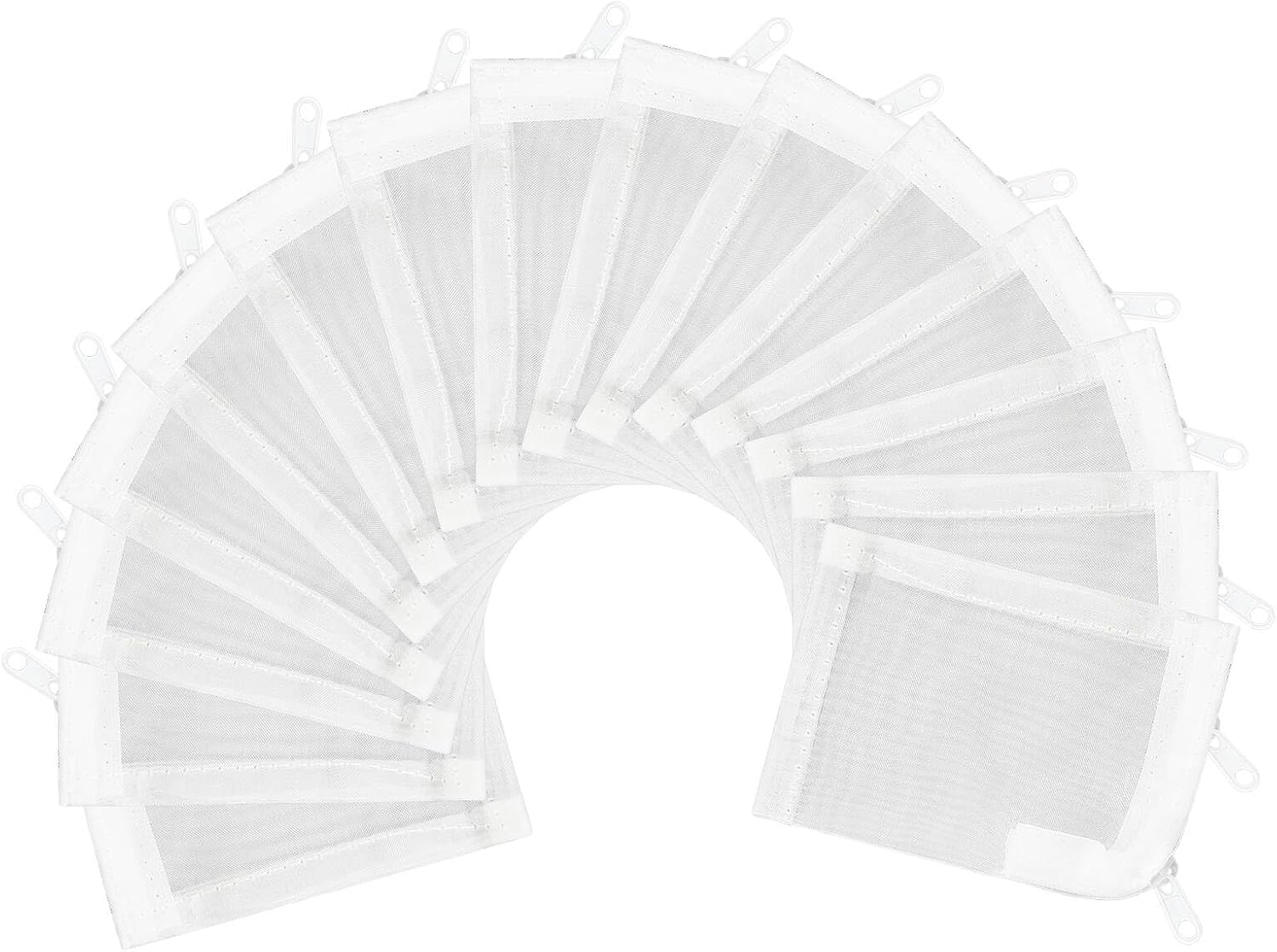 AQUANEAT Aquarium Filter Media Bags 15pcs Fish Tank Extra Fine 100 Micron Mesh Bags with Plastic Zipper for Activated Carbon (3" x 4")