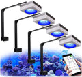 PopBloom RL90 WiFi Reef LED Light, 400W Reef Aquarium Lighting for SPS LPS Corals and Saltwater Fish Tanks, Enhanced Violet and Blue Spectrum,APP Fully Programmable (4 Lights with Mount Arm kit)