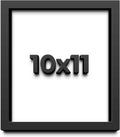 10x11 Shadow Box Frame Black | 1 Inch Deep Solid Wood Shadowbox Display Frame | UV Resistant Acrylic Plexiglass, Acid Free Backing, and Hanging Hardware | Dugan Picture Frame Style