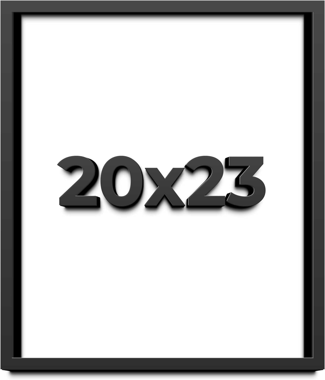 20x23 Shadow Box Frame Black | 1 Inch Deep Solid Wood Shadowbox Display Frame | UV Resistant Acrylic Plexiglass, Acid Free Backing, and Hanging Hardware | Dugan Picture Frame Style