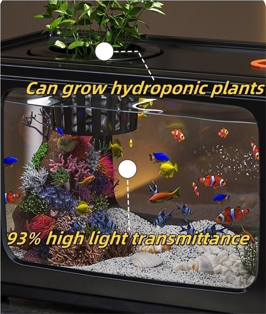 3 Gallon Desktop Aquarium, Retro TV Fish Tank, Fish Tank with Multi-Function Filter, High Transparency Fish Aquarium Made of AS Materials(White,8.3x8.5x15.3in)