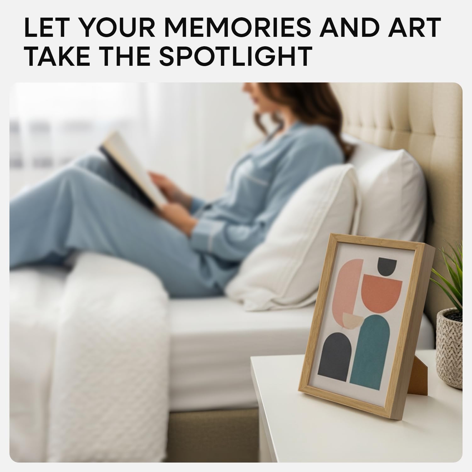 Homeforia 8.5 by 11 Picture Frame Wood, High End Natural Oak 8.5x11 Light Wooden Frames with Mat 6x8 inch Photo, 8.5 x 11 Wall or Tabletop Frame Matted to 6 x 8 Art, Tempered Glass, Wall Kit, Set of 1