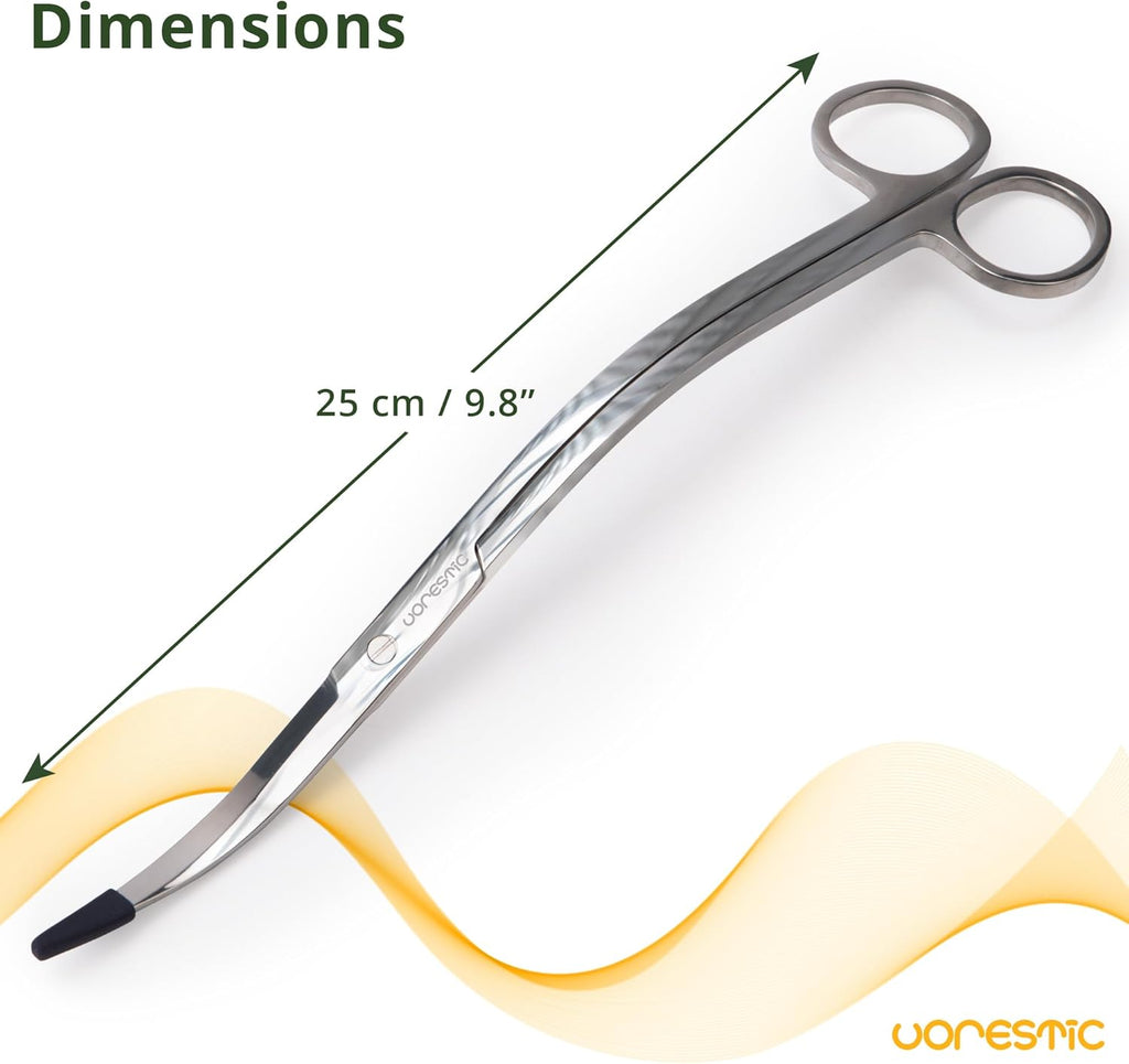 VORESTIC Long Aquarium Scissors for Plants 9.8 inches, Aquascaping Scissors, Aquarium Plant Trimmer, Aquascape Tools, Terrarium Tools for Plants (1 Pc Wave)