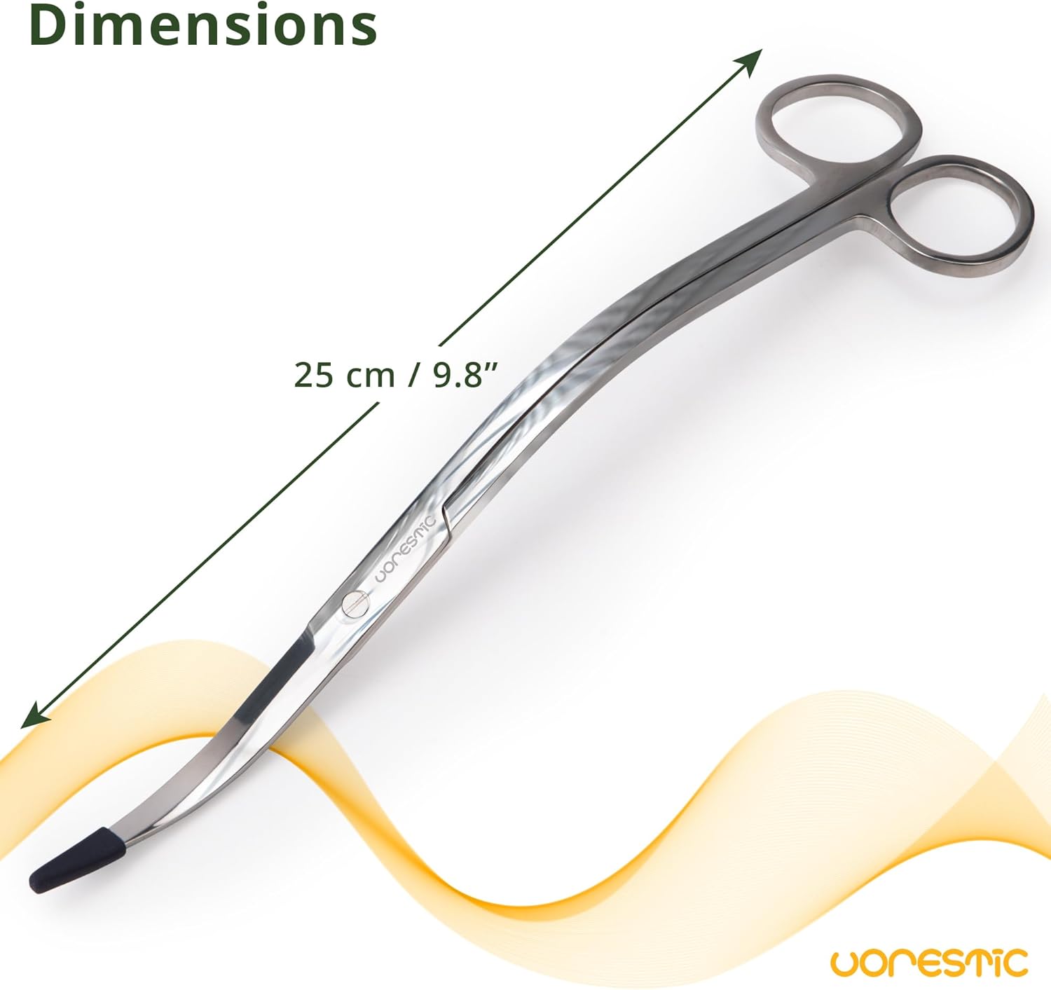 VORESTIC Long Aquarium Scissors for Plants 9.8 inches, Aquascaping Scissors, Aquarium Plant Trimmer, Aquascape Tools, Terrarium Tools for Plants (1 Pc Wave)