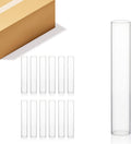 WGVI Hurricane Candle Holder Sleeve, Wide 3", Height 18", Clear Glass Cylinder Candleholder, Chimney Tube, Open Ended Candle Shade, 12 Pieces Bulk