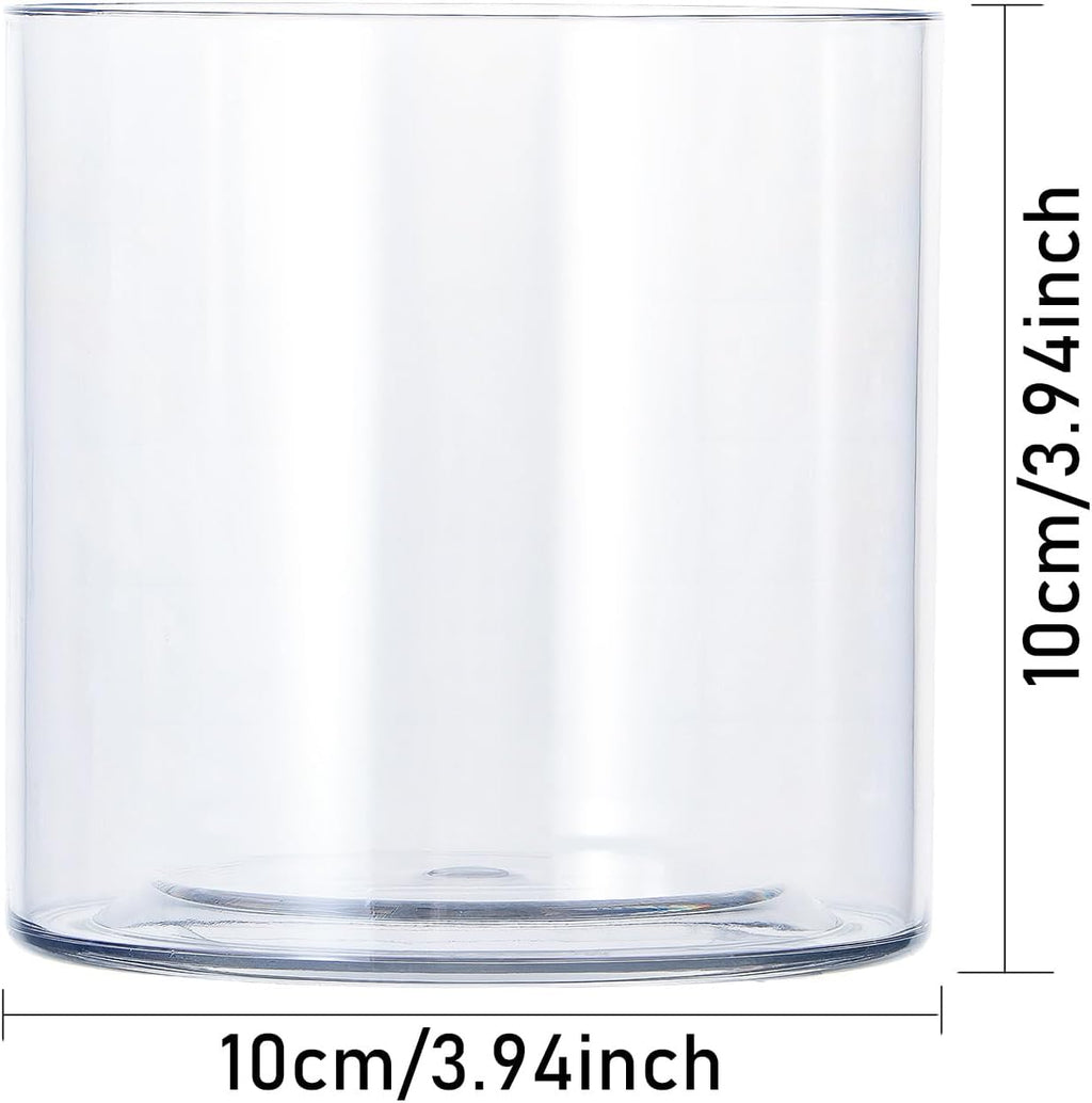 Clear Acrylic Vase for Centerpieces 3.9x3.9 Inch Cylinder Wide Mouth Vase for Flowers, Home Decorative, Office, Wedding Party