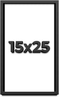15x25 Shadow Box Frame Black | 1 Inch Deep Solid Wood Shadowbox Display Frame | UV Resistant Acrylic Plexiglass, Acid Free Backing, and Hanging Hardware | Dugan Picture Frame Style