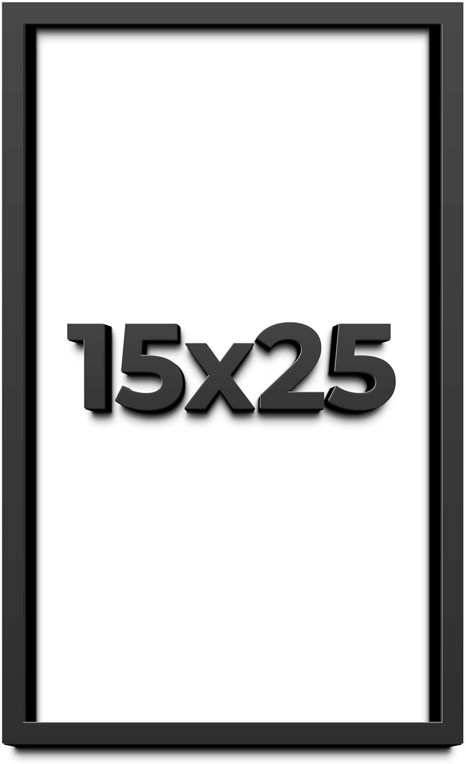15x25 Shadow Box Frame Black | 1 Inch Deep Solid Wood Shadowbox Display Frame | UV Resistant Acrylic Plexiglass, Acid Free Backing, and Hanging Hardware | Dugan Picture Frame Style