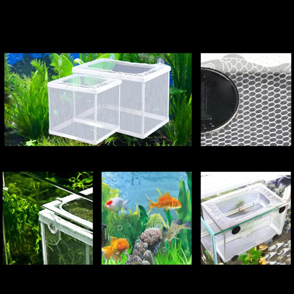 balacoo Fish Isolation Box for Aquarium with Suction Cups Large Size Fish Breeder Net Hatchery Incubator 10.23X5.9X5.9 Inch Separator for Tank Nursery