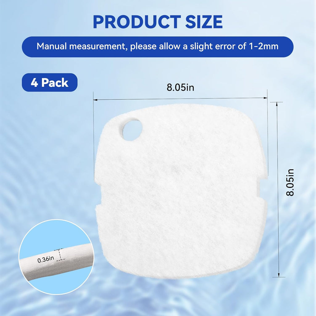 4 Pack Aquarium Polishing Filter Pad Compatible with Marineland C-Series and Magniflow 360 and 400 Canister Filters, Water Polishing Pads Mechanical Filter Media for Aquariums, Replaces Rite-Size T