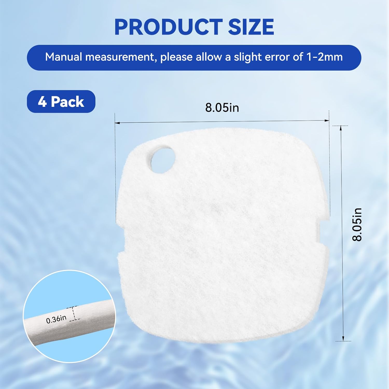 4 Pack Aquarium Polishing Filter Pad Compatible with Marineland C-Series and Magniflow 360 and 400 Canister Filters, Water Polishing Pads Mechanical Filter Media for Aquariums, Replaces Rite-Size T