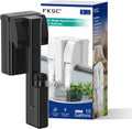Hang On Back Aquarium Filter Up 10 Gallons Fish Tanks, 2-Stage Multi-Stage Filtration with Surface Skimmer, Ultra Quiet HOB Power Waterfall Filter for Freshwater
