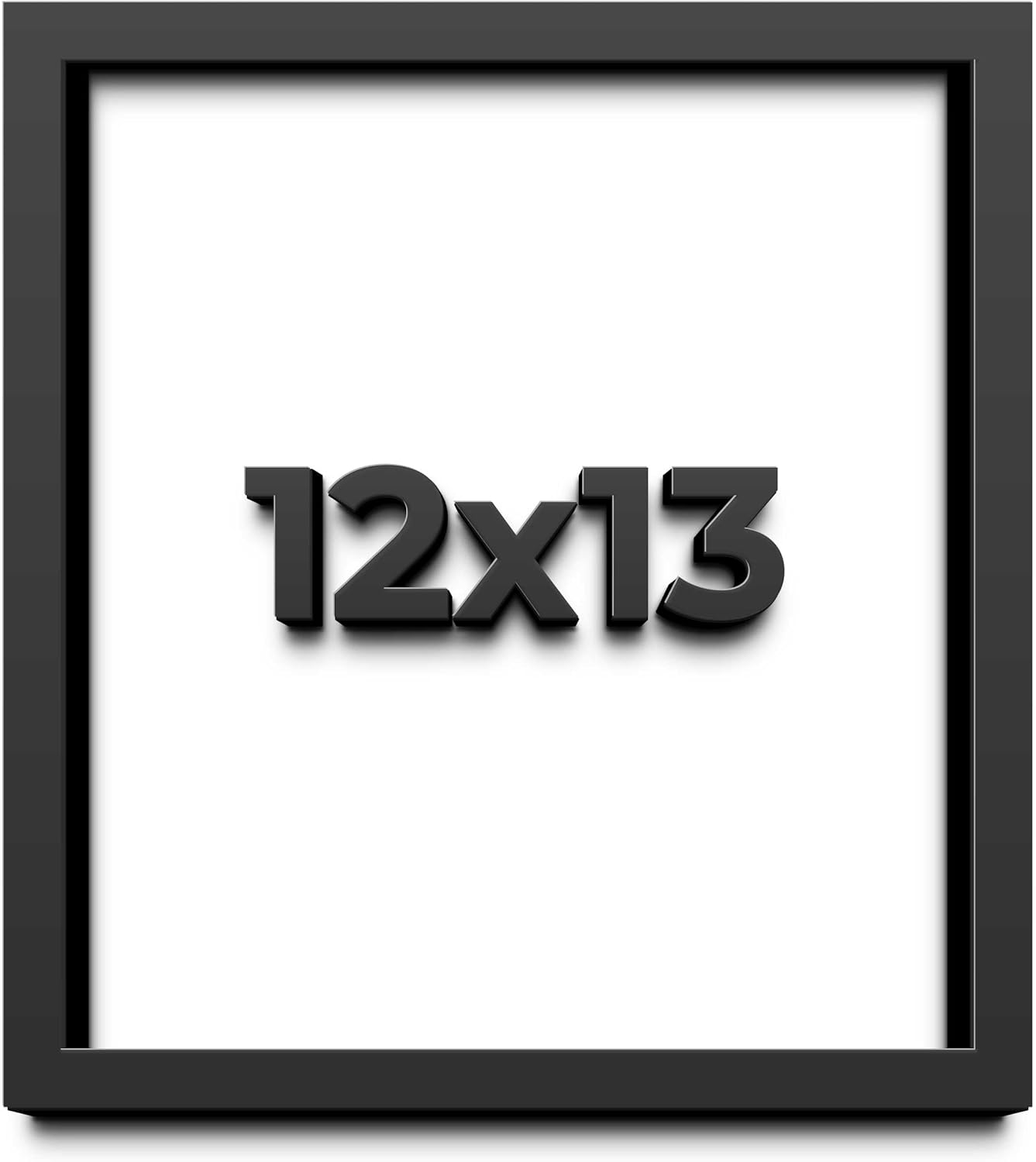 12x13 Shadow Box Frame Black | 1 Inch Deep Solid Wood Shadowbox Display Frame | UV Resistant Acrylic Plexiglass, Acid Free Backing, and Hanging Hardware | Dugan Picture Frame Style