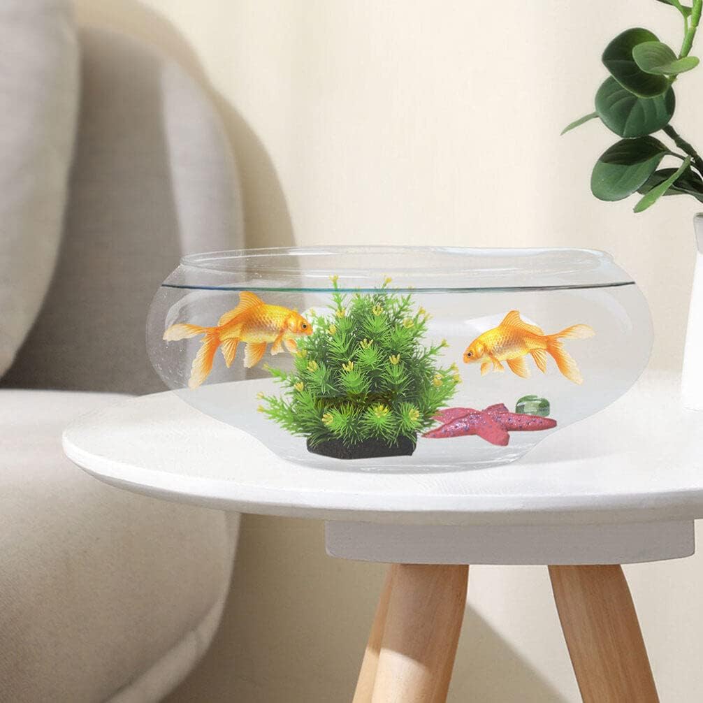VOSAREA Glass Vase Bowl Glass Bubble Bowl Terrarium Succulent Planter Air Plants Hydroponic Display Floating Candles Clear Bubble Fish Aquatic Plant Pot Daffodil Pot (9.82X9.82X3.93in)