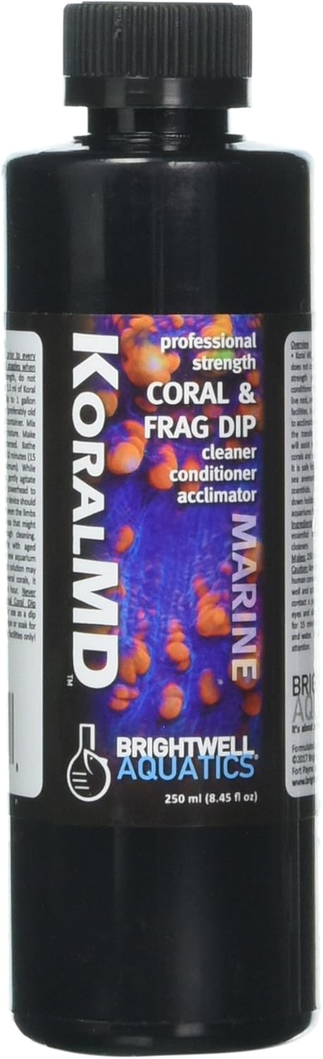Brightwell Aquatics Koral MD Pro - Professional Strength Coral & Frag Dip & Cleaner, Conditioner & Acclimator for Coral Aquarium Tanks - Aquarium Water Treatments & Reef Supplies, 8.45 fl oz