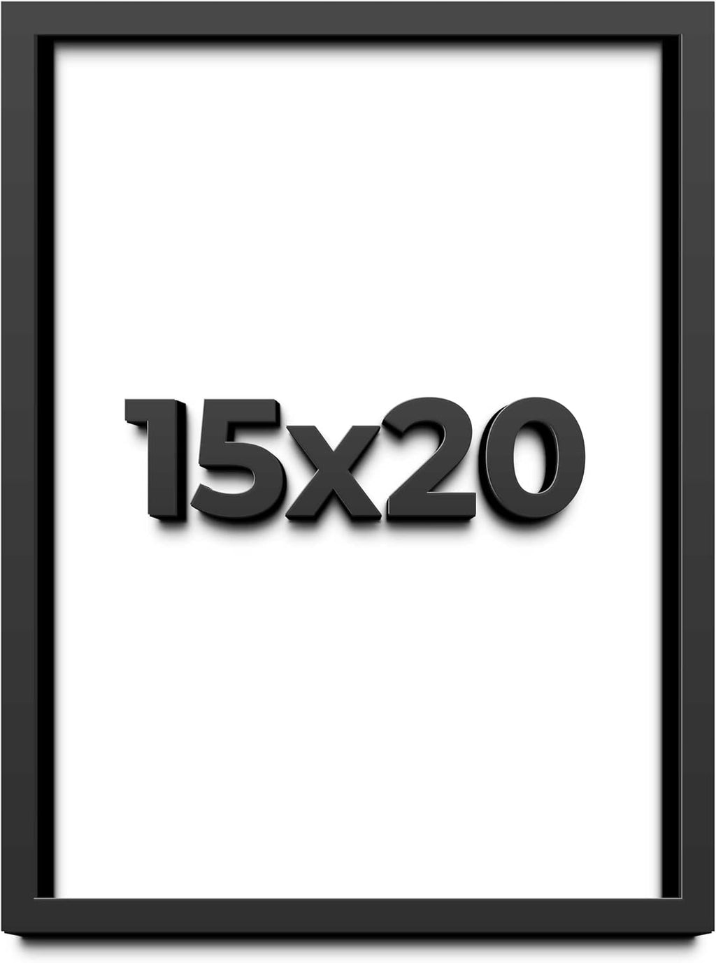 15x20 Shadow Box Frame Black | 1 Inch Deep Solid Wood Shadowbox Display Frame | UV Resistant Acrylic Plexiglass, Acid Free Backing, and Hanging Hardware | Dugan Picture Frame Style