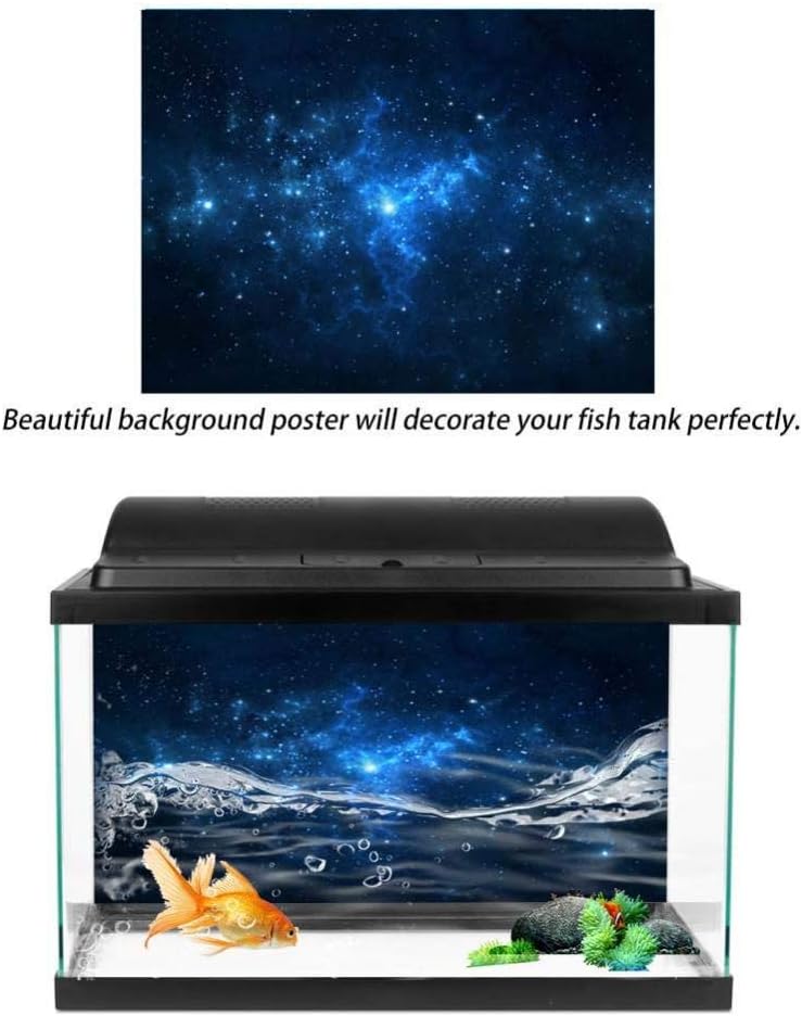 Fdit Fish Poster Aquarium Background Backdrop PVC Adhesive Starry Sky Decor Paper Cling Decals Sticker(6130cm)