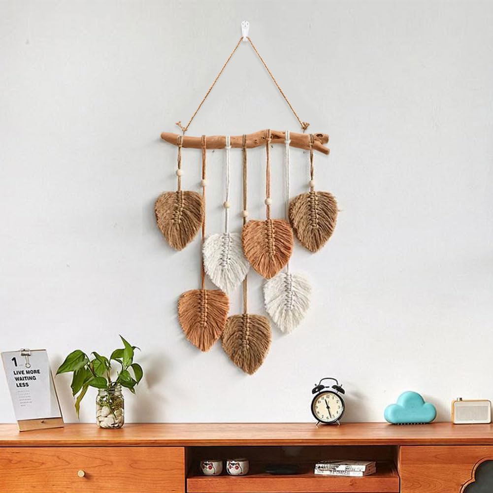 2Pcs 15.74 Inch Driftwood Decorative Branches with 5 Hooks, Rustic Wall Hanging Decor for Hanging Jewelry, Keys, Hats(COLOR:1Pc)