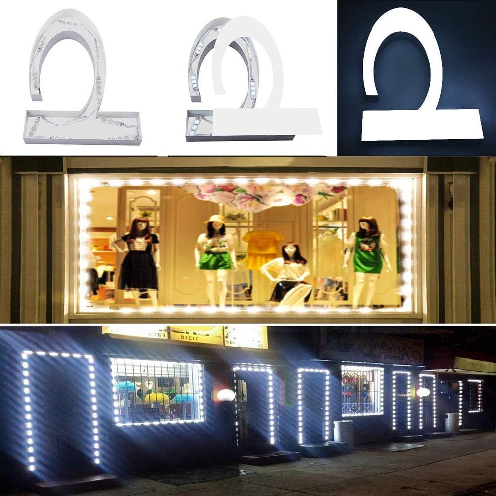 Storefront Light 200PCS LED Module for Signs White 6500K 1.2W 12V DC 2835 SMD 3 LED Window Light Waterproof for Letter Advertising Sign Decor(White Light,Power Supply NOT Included)