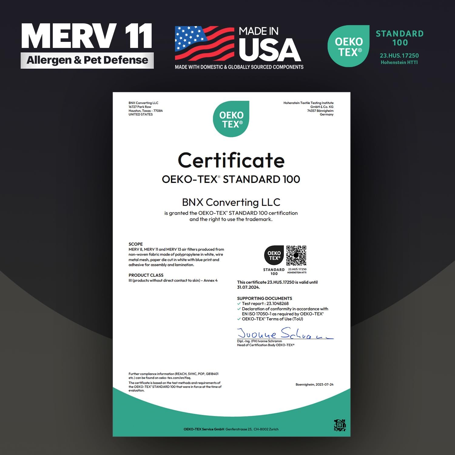 BNX TruFilter 16x25x2 Air Filter MERV 11 (4-Pack) - MADE IN USA - Allergen Defense Electrostatic Pleated Air Conditioner HVAC AC Furnace Filters for Allergies, Dust, Pet, Smoke, Allergy MPR 1200 FPR 7
