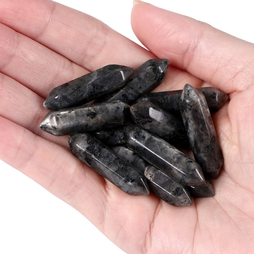 ZHIYUXI Black Labradorite Crystal Healing Crystals Labradorite Stone Stones and Crystals Gemstone Tumbled Polished Energy Reiki Healing Stones Crystal Wands DIY Decor Gifts 10 Pcs