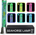 Seahorse Bubble Lights Lamp with 6LED Automatic Color Changing Night Light with Moving Fake Fish Tank Tower Sensory Tubes Fish Lamp For Home Decorations Anniversary Christmas Gifts - 1.90Feet