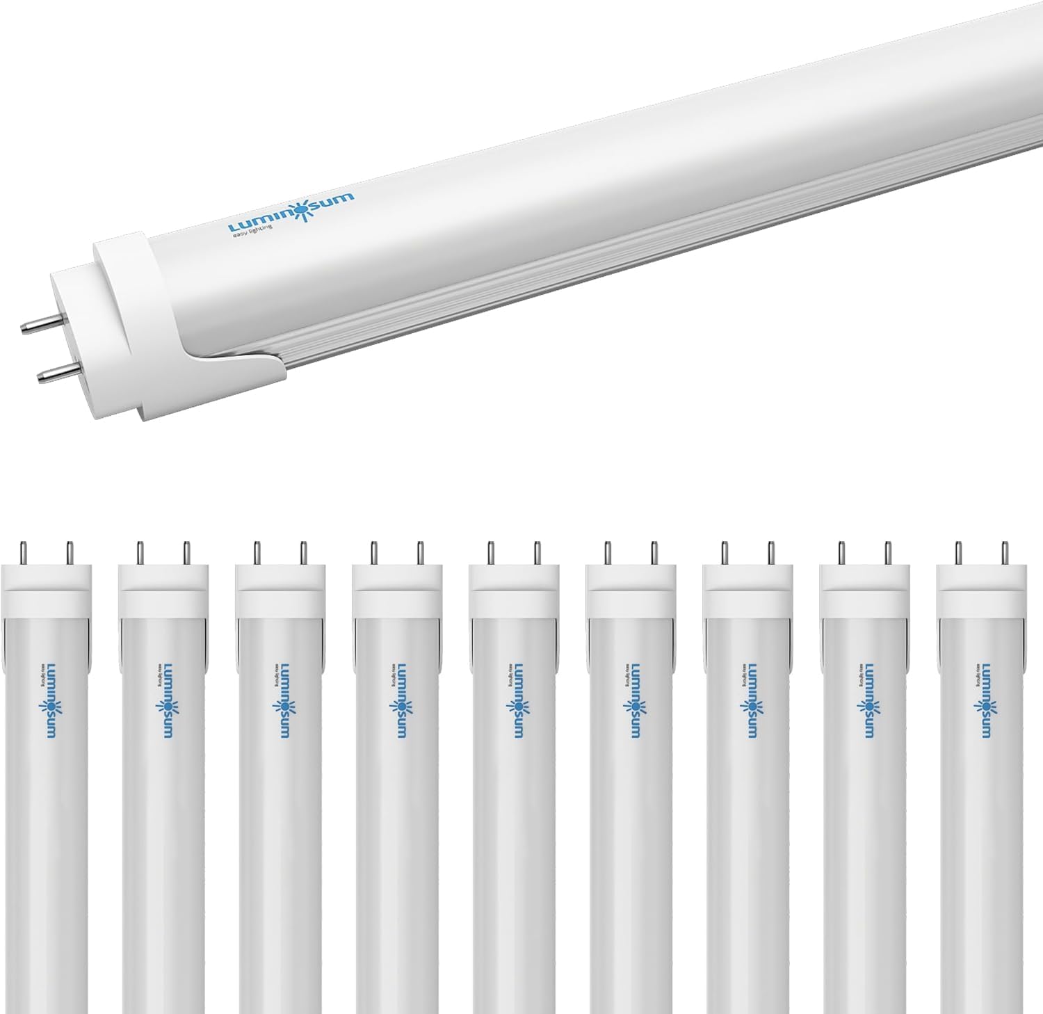 T8 LED Tube Light Bulbs 4 Foot 20W 40W Equivalent, 6000K Cool White 2000LM, T8 T10 T12 Fluorescent Replacement, Dual-end Powered Ballast Bypass, Frosted Cover ETL Listed for Garage 10-Pack