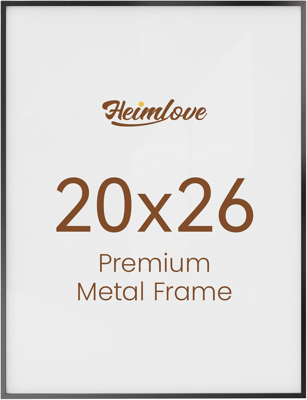 Heimlove 20x26 Metal Picture Frame,Black Aluminum Wall Gallery Poster Puzzles Artwork frames-Real Tempered Glass,Mounting Horizontally or Vertically Decor for Wall-1Pack