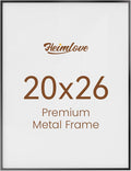 Heimlove 20x26 Metal Picture Frame,Black Aluminum Wall Gallery Poster Puzzles Artwork frames-Real Tempered Glass,Mounting Horizontally or Vertically Decor for Wall-1Pack