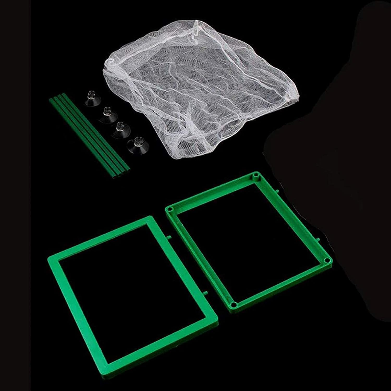 Still Awake, Aquarium Fish Breeder Box, Isolation Hatching Juvenile Spawning Incubator, Water Net Hatcher, Nylon Mesh Fry Hatchery Box Separation Net（Green S）