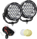 EXZEIT 160W 5 Inch Driving Lights,11200 Lumens Round Fog Lights Offroad Lights for JeepTrucks SUV ATV, Diffuser Covers and Yellow Covers Changeable, 12V/24V