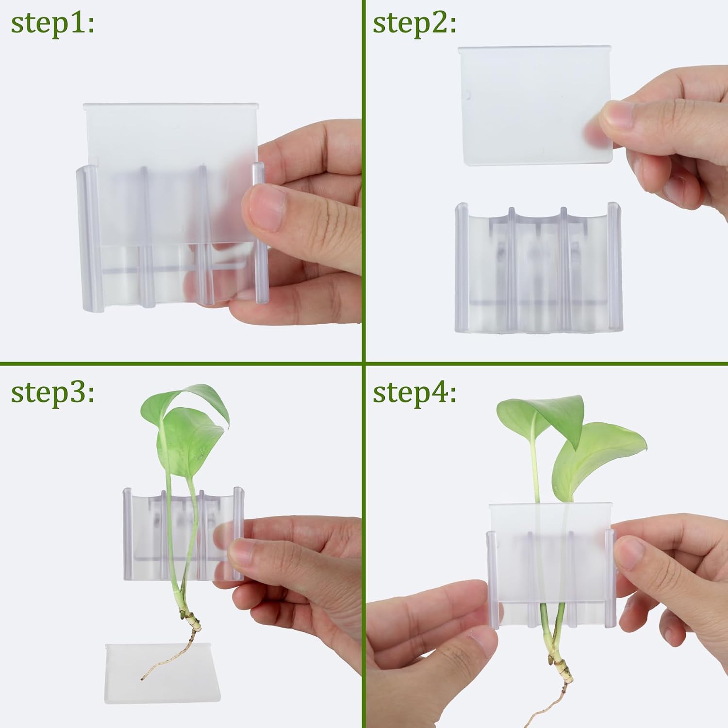 3 Holes Upgraded Aquatic Plant Cup Aquarium Plant Holder for Tank,Aquascape Accessories Decorations- White 4 Pcs