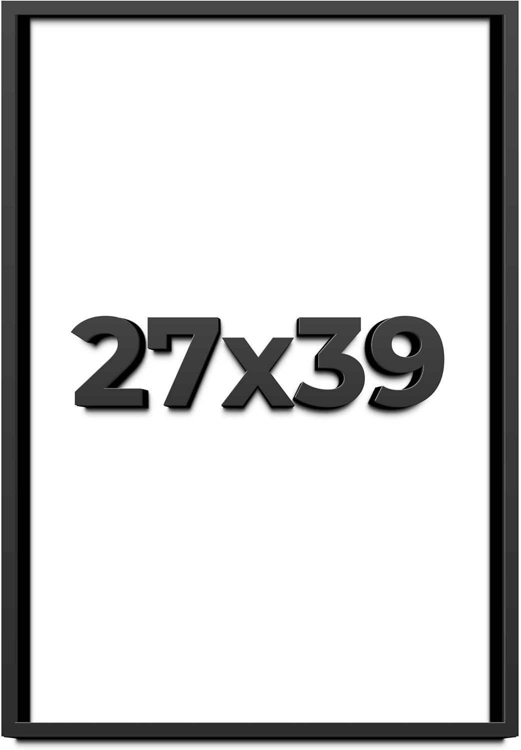 27x39 Shadow Box Frame Black | 1 Inch Deep Solid Wood Shadowbox Display Frame | UV Resistant Acrylic Plexiglass, Acid Free Backing, and Hanging Hardware | Dugan Picture Frame Style