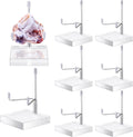 Kigley 8 Pcs Adjustable Metal Arm Display Stand Crystal Holder Easel Display with Acrylic Base Easel Rock Mineral Stand for Geodes Mineral Agate Collection(Silver,3.15 x 3.15 x 4.92 Inches)