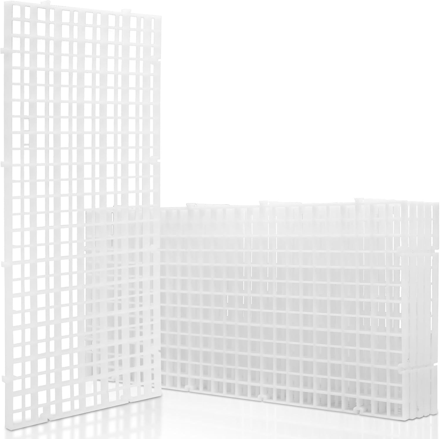 LINLAN 6 Pieces 5.9x11.8in (15X30cm) Aquarium Grid Plastic, Fish Tank Divider, Egg Crate for DIY Filtration and Bottom Protection in Aquascaping (White-No Accessories)