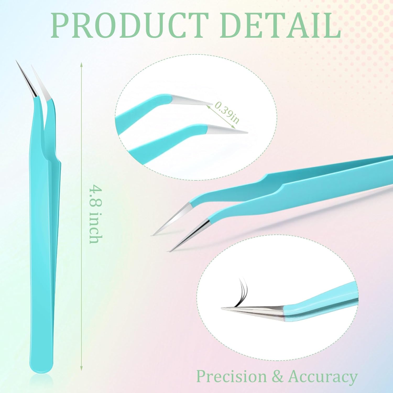 Honoson 9 Pieces Curved Pointed Craft Tweezers Stainless Steel Precision Tweezer with Protective Cover for Rhinestones Dried Flowers Craft Stickers Eyelash Extension Jewelry Making(Multiple Colors)