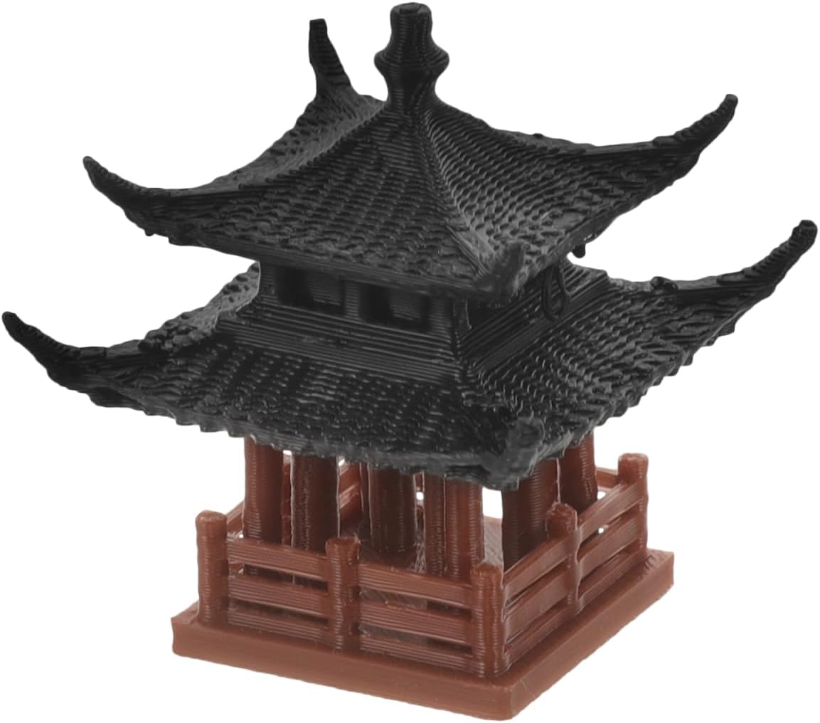 SUPVOX Mini Chinese Pavilion Sculpture 1.3 Inch Micro Landscape Ornament for Aquarium Bonsai Garden Decor Chinese Style Pavilion Statue for Indoor and Outdoor Use