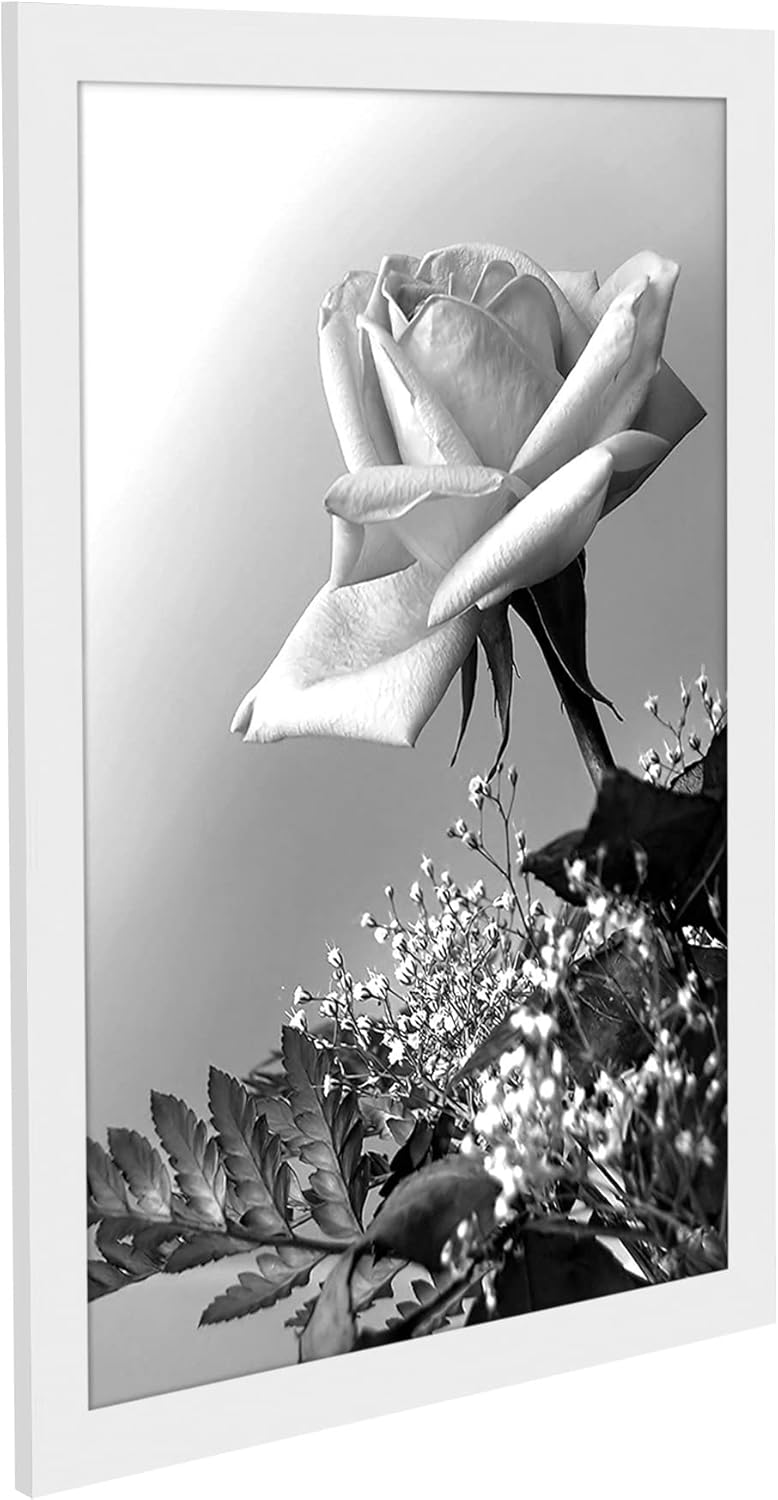Americanflat 12x18 Poster Frame with Polished Plexiglass - White Picture Frame - Wide Photo Frames Made of Engineered Wood for Vertical or Horizontal Wall Display - Epic Collection - White