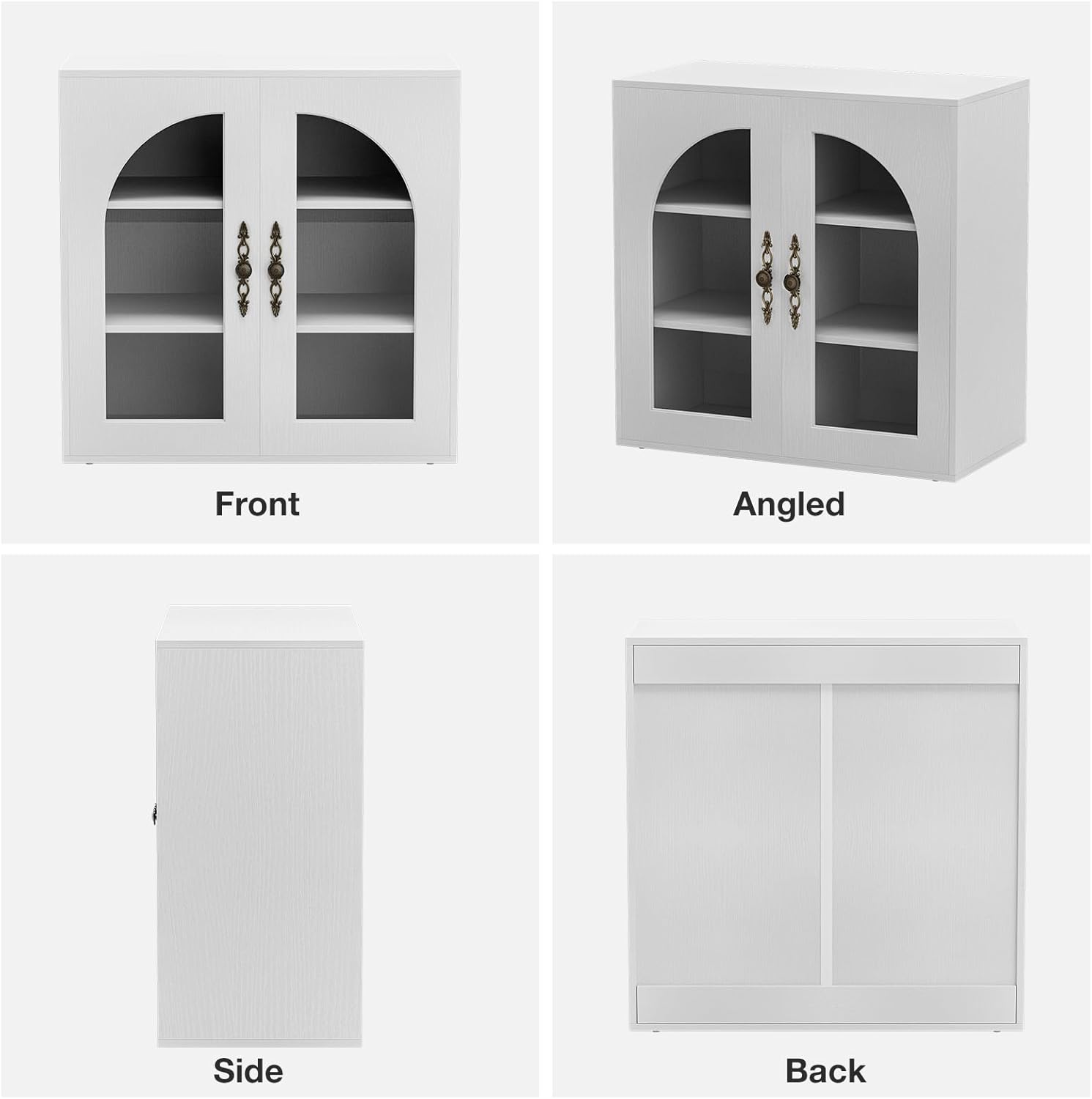 20-29 Gallon Fish Tank Stand with Adjustable Shelves, Glass Door Aquarium Stand with Storage Cabinet, 31x15 Reptile Terrarium Stand with Bronzed Metal Handles, Level Footings, 350 Lbs