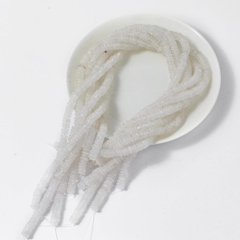 Natural White Crystal Disk Stone Spacer Beads 6x2mm 38cm/str Flat Rondelle Loose Semi Gemstone Caps for Making Bracelets Necklace