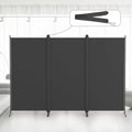 Kokorona 3 Panel Room Divider, 6FT Tall Folding Privacy Screen Wall Dividers, Portable Privacy Screen Freestanding Room Divider for Room Separation, Included - Cover Strips, Grey, 102''W x 71''H