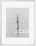 Fun Memories 11x14 Metal Picture Frame- 11x14 Aluminum Photo Frames with 8x10 Mat, High-Definition Plexiglass Front, and Hanging Hardware,Premium Metal Picture Frame Collection(Silver, Pack of 1)