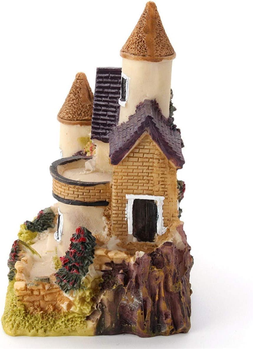 4PCS Miniature House Fairy Gardening Micro Landscape Village Stone House Bonsai Terrarium Crafts Ornaments Accessories Home Decoration Resin