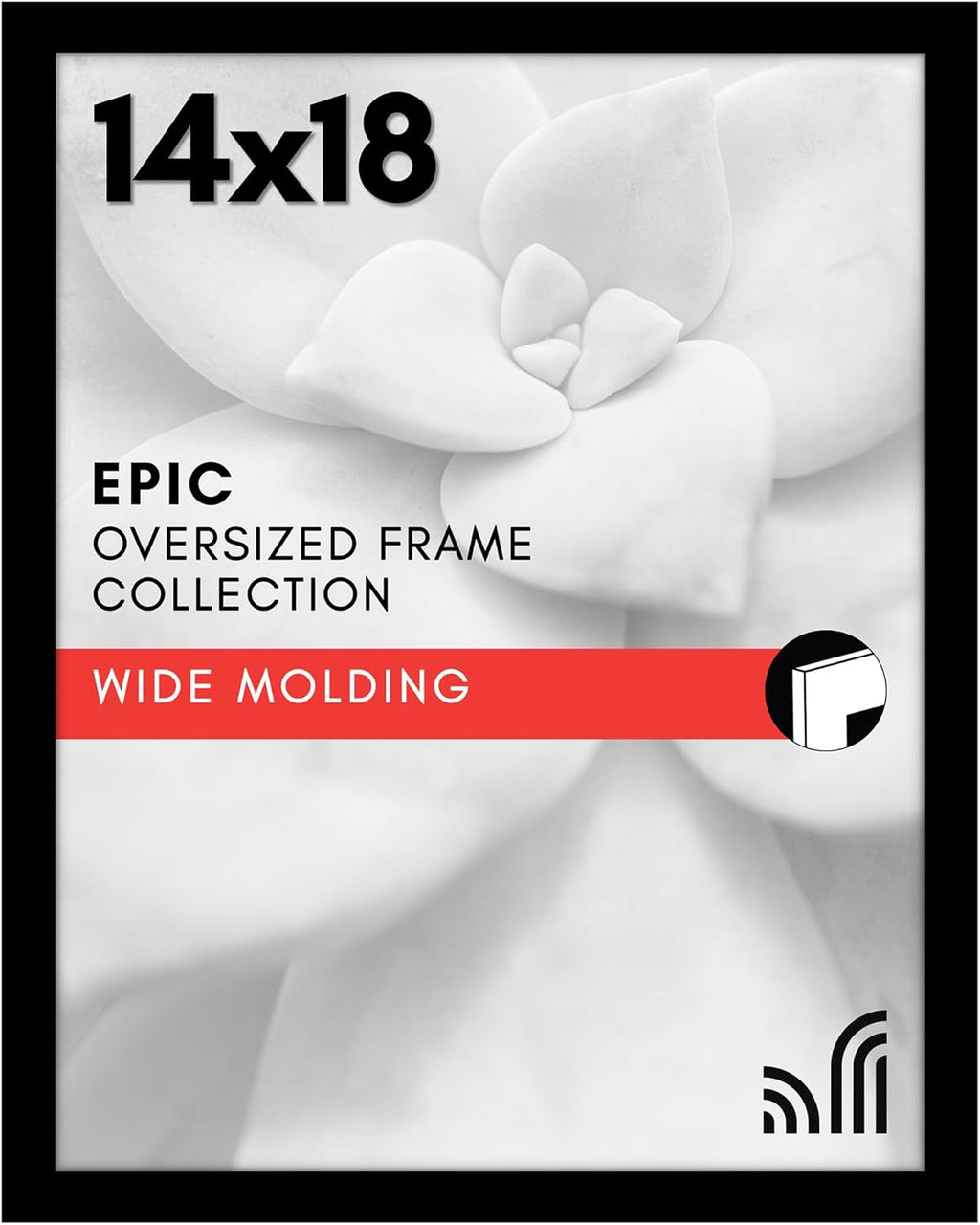 Americanflat 14x18 Picture Frame with Polished Plexiglass - Black Picture Frame - Wide Photo Frames Made of Engineered Wood for Vertical or Horizontal Wall Display - Epic Collection - Black