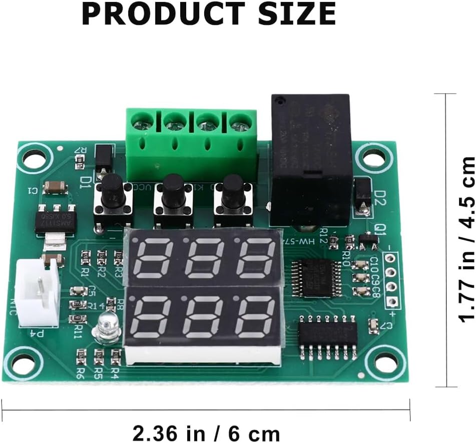 High Precision Dual LED Digital Thermostat Controller Module Voltage Temperature Control Switch with Range for Greenhouse Boiler Hatching Use
