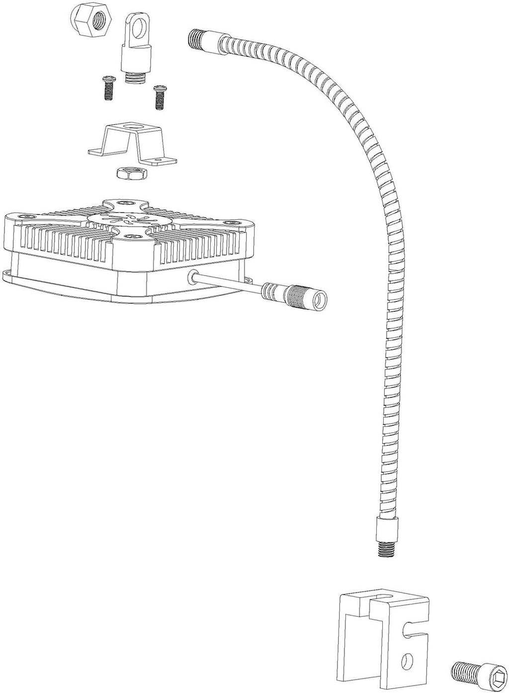 Lominie 360-Degree Adjustable Gooseneck Mount for LED Aquarium Light Pixie 30 Aquarium Plant Light Saltwater/Freshwater Aquarium Light Tank Mount